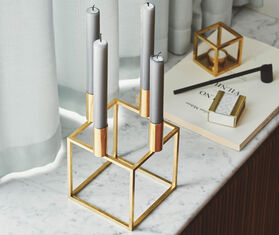 Audo Copenhagen 'Kubus 4' candleholder, gold plated GOLD BYLA22KUB679GOL