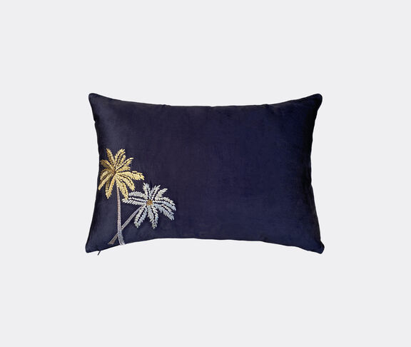 Les-Ottomans 'Palms' velvet cushion, black undefined ${masterID}