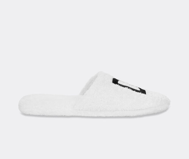 Dolce&Gabbana Casa Embroidered slippers with D&G logo, white WHITE DGCA25EMB987WHI