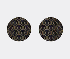 HestiaLiving &#39;Deco&#39; round tablemat, set of two, noir MULTICOLOUR HELI25DEC795BLK