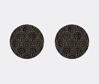 HestiaLiving 'Deco' round tablemat, set of two, noir MULTICOLOUR HELI25DEC795BLK