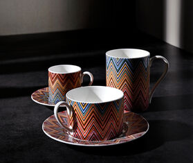 Missoni 'Zig Zag Jarris' teacup and saucer, set of two, red MULTICOLOUR MIHO22ZIG521MUL