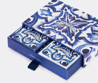 Dolce&amp;Gabbana Casa 'Maiolica' poker set, blue BLUE DGCA26POK236BLU