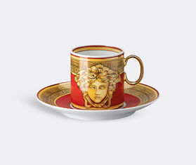Rosenthal 'Medusa Amplified' espresso cup and saucer, golden coin MULTICOLOUR ROSE22MED178GOL