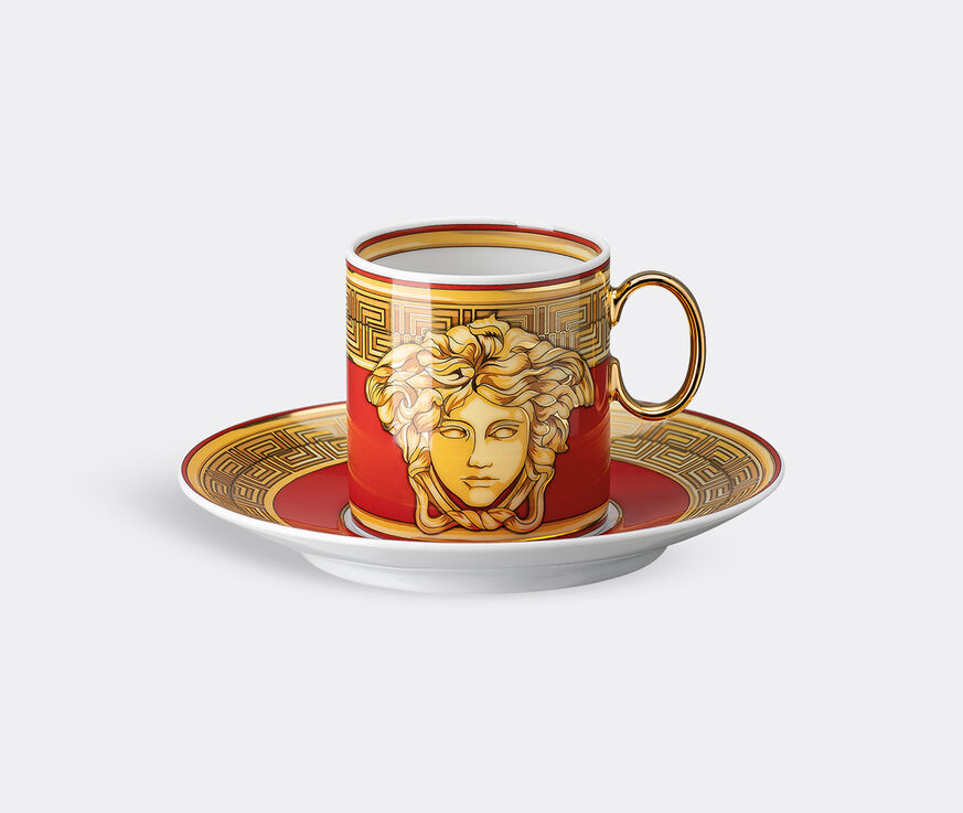 Rosenthal 'Medusa Amplified' espresso cup and saucer, golden coin multicolour ROSE22MED178GOL