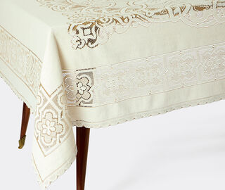 La DoubleJ 'Lacy' tablecloth, large, solid white smoke GREY LADJ25LAC332MUL
