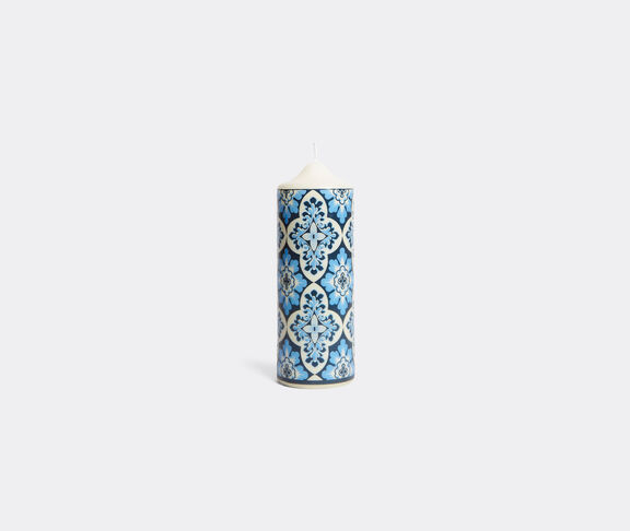 La DoubleJ Printed Pillar Candle - Palazzo Blue undefined ${masterID} 2