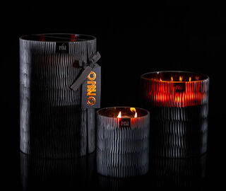 ONNO Collection 'Rhombus' candle Ginger Fig scent, small AMBER ONNO23CAN490AMB