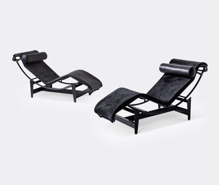 Cassina '4 Chaise longue &agrave; reglage continu', black leather BLACK CASS21CHA558BLK