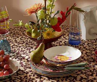 Lisa Corti 'Indian Tiger' plate, set of three, red multicolor RED LICO25SET848RED