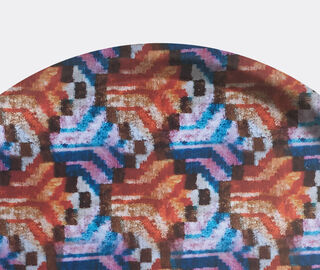 Les-Ottomans 'Ikat' wooden tray, orange and blue MULTICOLOUR OTTO20IKA269MUL