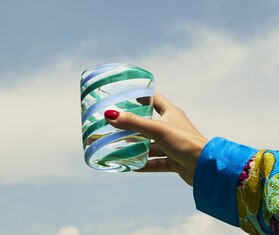 Lisa Corti 'Pervinch' glass, light blue and green MULTICOLOUR LICO26GLA612LIL