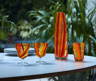 LSA International 'Folk' tumbler, set of two, orange, red and yellow MULTICOLOUR LSAI23FOL495MUL