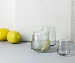 Ichendorf Milano 'Stand Up' smoky digestif glass, set of two GREY ICMI21STA807TRA