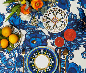 La DoubleJ 'Tyrrhenian Tulips' dessert plate, set of two MULTICOLOUR LADJ23DES826MUL