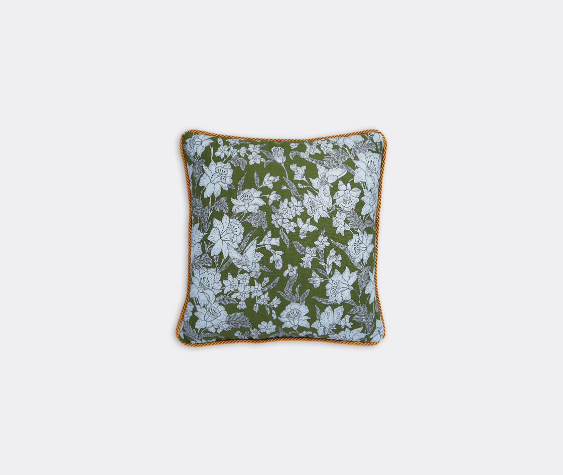 La Doublej 'lilium Bosco' Cushion In Green 98% Cotton 2% Polyester