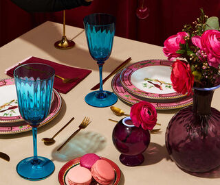 La DoubleJ 'Rainbow' wine glass, set of two, turquoise TURQUOISE LADJ23WIN564LBL