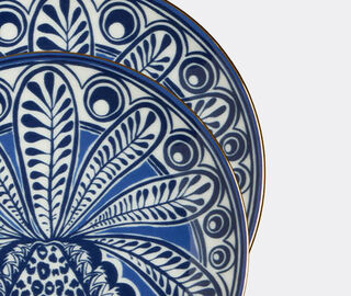 La DoubleJ 'Big Pineapple', side plate, set of two, blue BLUE LADJ25SID706MUL