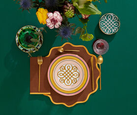 La DoubleJ 'Rainbow Chocolate' large napkin, set of two BROWN LADJ23LAR628BRW