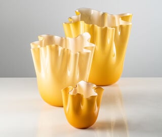 Venini 'Fazzoletto Opalino' vase, M, amber MULTICOLOUR VENI20FAZ990WHI