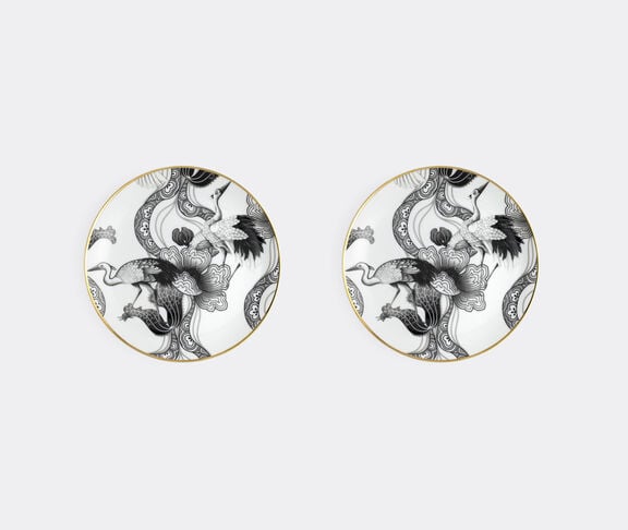 Simone Guidarelli Home 'Wing of Water' bread plate, set of two, black and white undefined ${masterID}