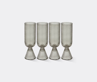 POLSPOTTEN 'Rooftop' champagne glass, set of four, light grey GREY POLS25CHA386GRY