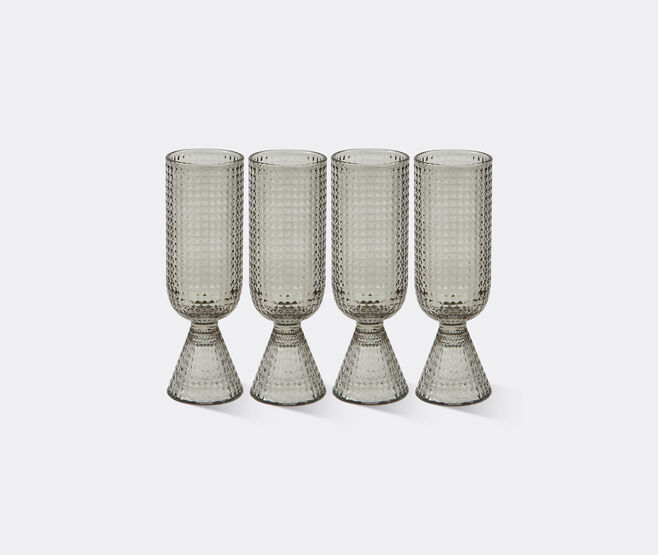 POLSPOTTEN 'Rooftop' champagne glass, set of four, light grey GREY POLS25CHA386GRY