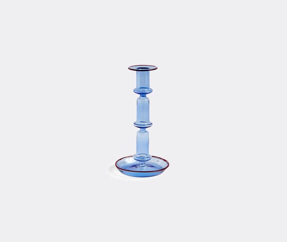 Hay 'Flare' candleholder, tall, light blue Light blue with red rim ${masterID}