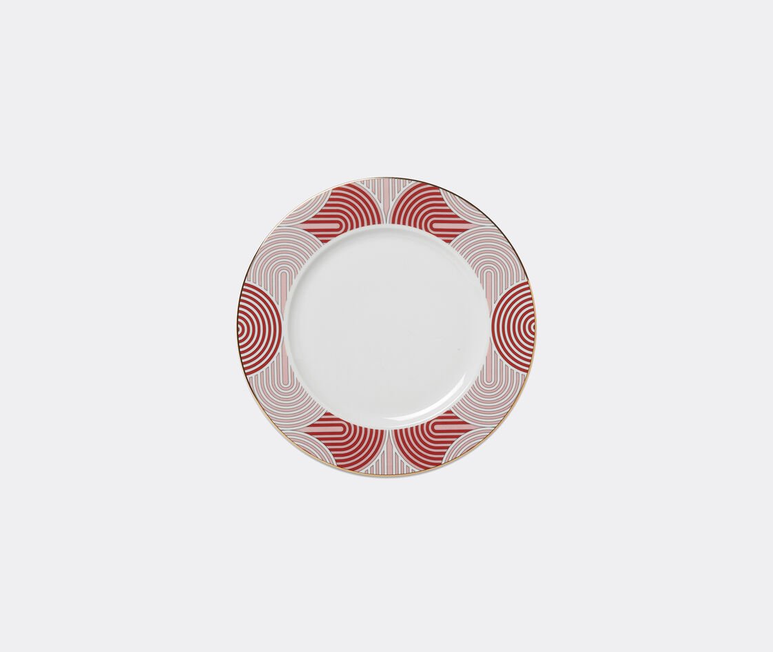 La Doublej Slinky Rosso 18kt Gilded Porcelain Charger Plate In Multicolor
