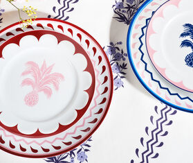 Aquazzura Casa &#39;Jaipur&#39; dessert plate, set of two, bordeaux and pink MULTICOLOUR AQUA23JAI966MUL