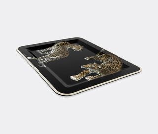 Dolce&amp;Gabbana Casa 'Double Leopardo' square wooden tray, medium MULTICOLOUR DGCA22WOO780MUL