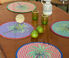 Lisa Corti 'Masonite' round placemat, set of two, hima palma green green LICO23MAS633MUL