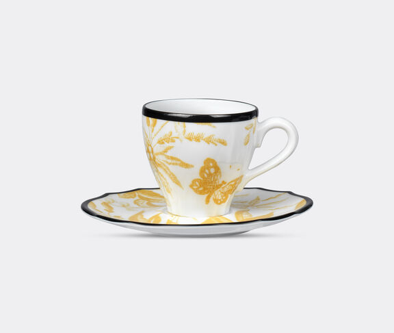 Gucci 'Herbarium' coffee cup with saucer, set of two, yellow