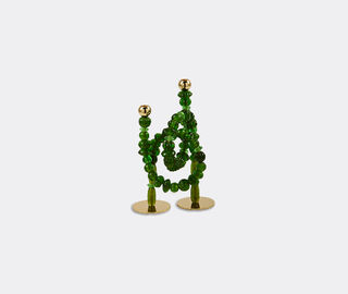 POLSPOTTEN 'Beads' candle holder, dark green GREEN POLS25CAN539GRN
