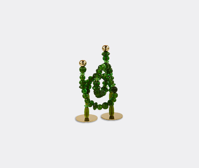 POLSPOTTEN 'Beads' candle holder, dark green GREEN POLS25CAN539GRN