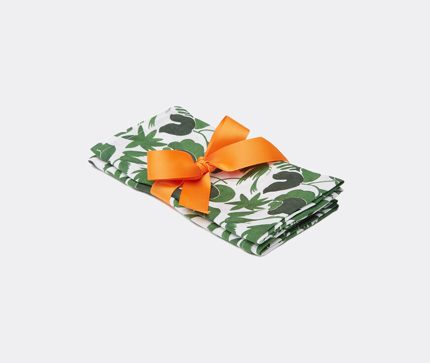 La DoubleJ 'Wildbird Verde' napkin, set of two Green LADJ22LAR655GRN