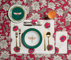 La DoubleJ &#39;Libellula&#39; dessert plates, set of two GREEN LADJ19LIB848GRN