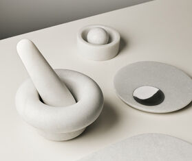 Tom Dixon &#39;Stone&#39; pestle and mortar WHITE TODI22STO828WHI