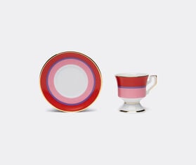 La DoubleJ &#39;Rainbow&#39; espresso cup and saucer, set of two, pink PINK LADJ23ESP202PIN