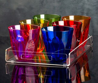 VESTA 'Ankon' glass, set of six, multicolor MULTICOLOUR VEST25SET197MUL