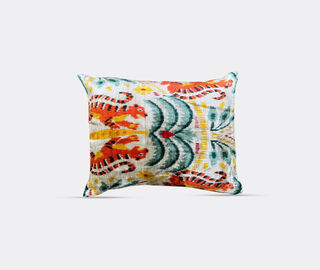 Les-Ottomans Silk velvet cushion, blue, yellow and orange MULTICOLOUR OTTO25SIL244MUL
