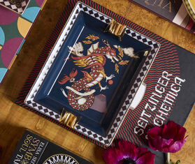 La DoubleJ 'The Dragon' ashtray, midnight blue BLUE LADJ25ASH455MUL