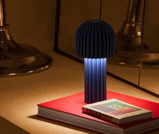 artetica 'Pliss&eacute;' portable lamp, blueberry PURPLE ARTE26LAM188PUR