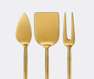 Les-Ottomans 'Gold Bamboo' cheese cutlery set, set of three, gold GOLD OTTO26CHE896GOL