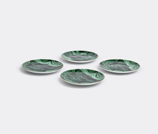 L'Objet 'Malachite' canap&eacute; plate, set of four MULTICOLOUR LOBJ15MAL978GRN