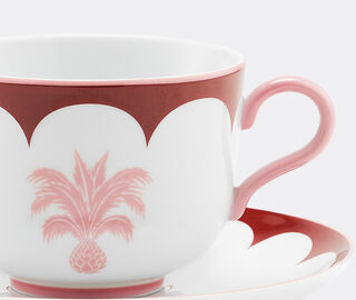 Aquazzura Casa 'Jaipur' teacup and saucer, set of two, bordeaux and pink MULTICOLOUR AQUA23JAI347MUL
