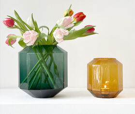 XLBoom &#39;Bliss&#39; vase, small, amber AMBER XLBO23BLI918AMB