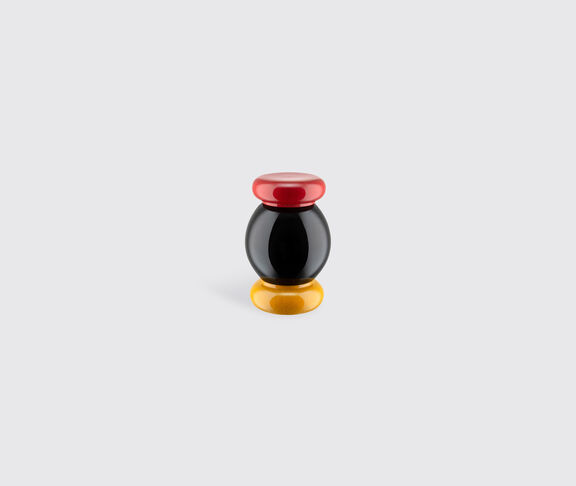 Alessi Salt, Pepper And Spice Grinder In Beech-Wood, Black, Yellow And Red. Alessi 100 Values Collection. red,yellow,black ${masterID} 2