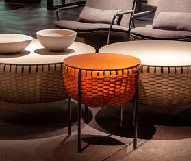 Poltrona Frau &#39;Cestlavie&#39; table with storage, large GREY POFR20CES222GRY