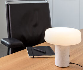 Case Furniture &#39;Solid Table Light&#39;, Carrara marble, small, US plug MULTICOLOUR CAFU20SOL495WHI